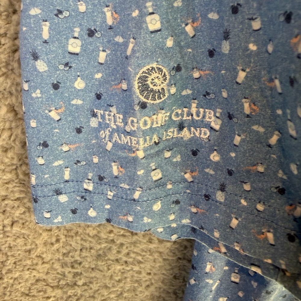 Peter Millar Blue seaside patterned golf shirt - Picture 5 of 8